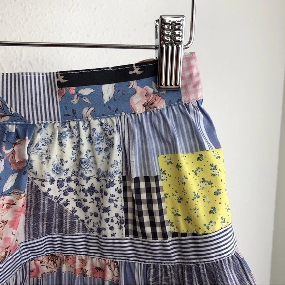 NWT Lapin House skirt patchwork blue & pink cotton high-low size 8 years - Picture 4 of 11